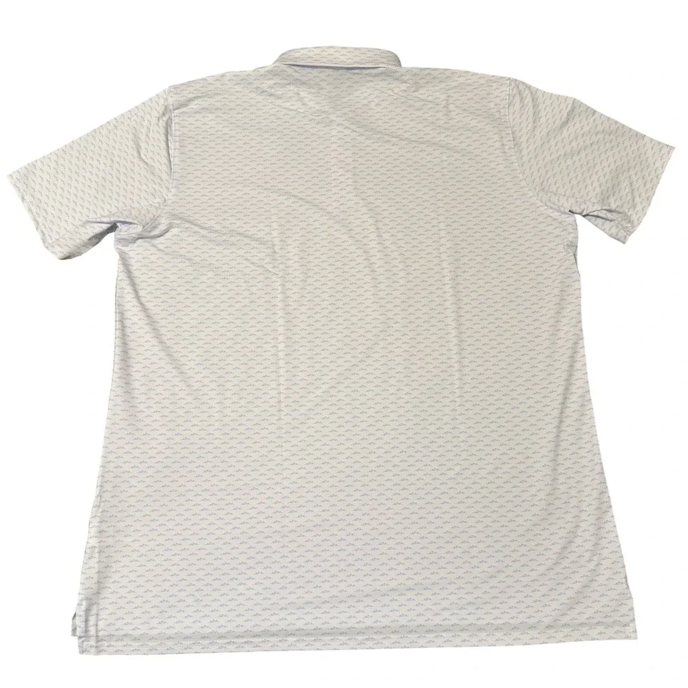 Holderness & Bourne Whitecap Shirt Skye Blue Wave Print Polo XXL Tailored Fit‎